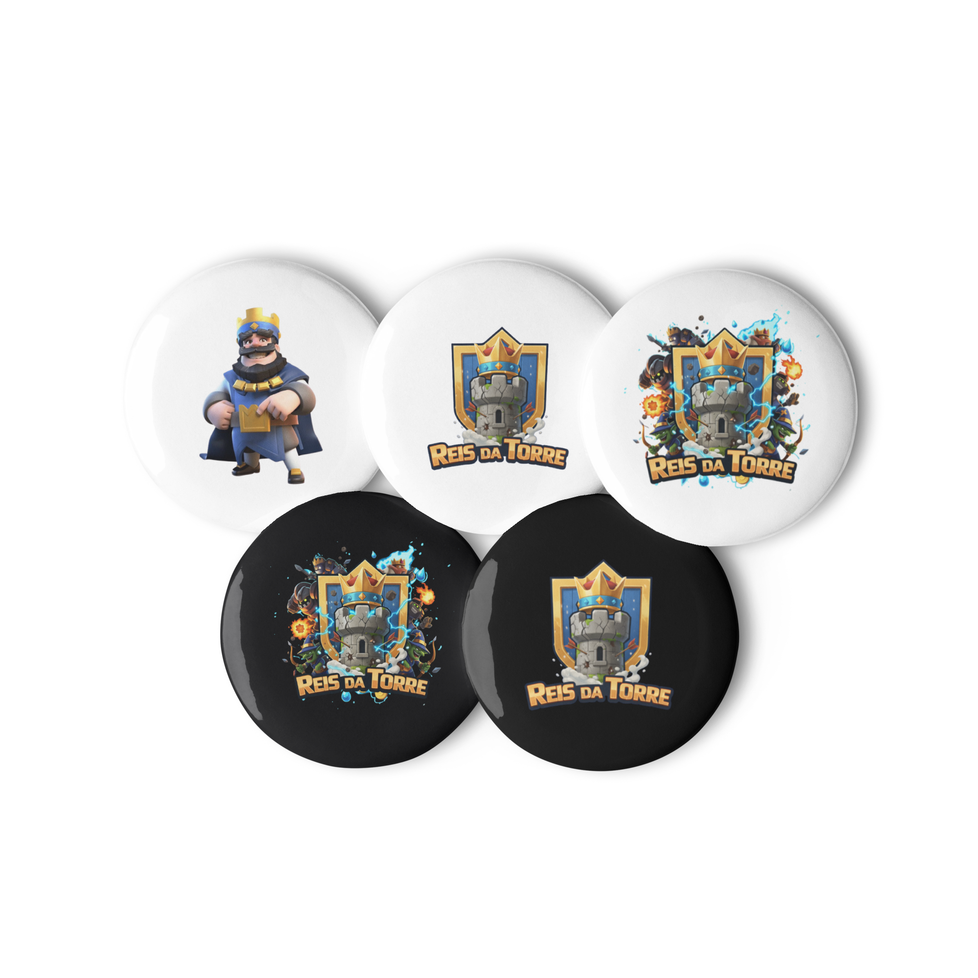 Kit de Bottons Oficiais Reis da Torre (Kit com 5 unidades)